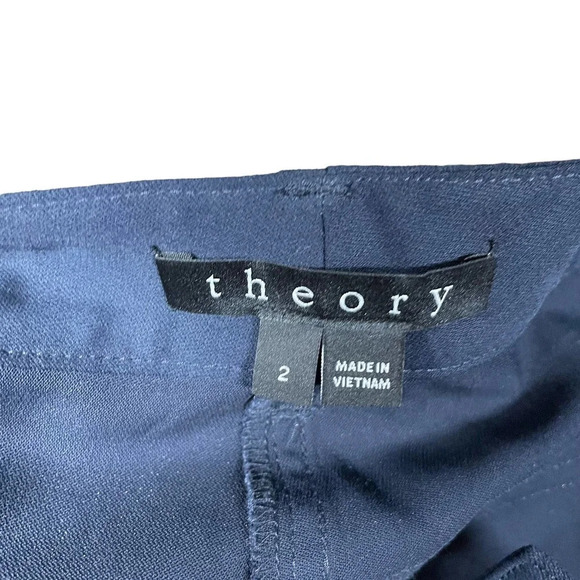 Theory Hannon B Belted Cargo Pants Navy Blue Size US 2 - Picture 8 of 10